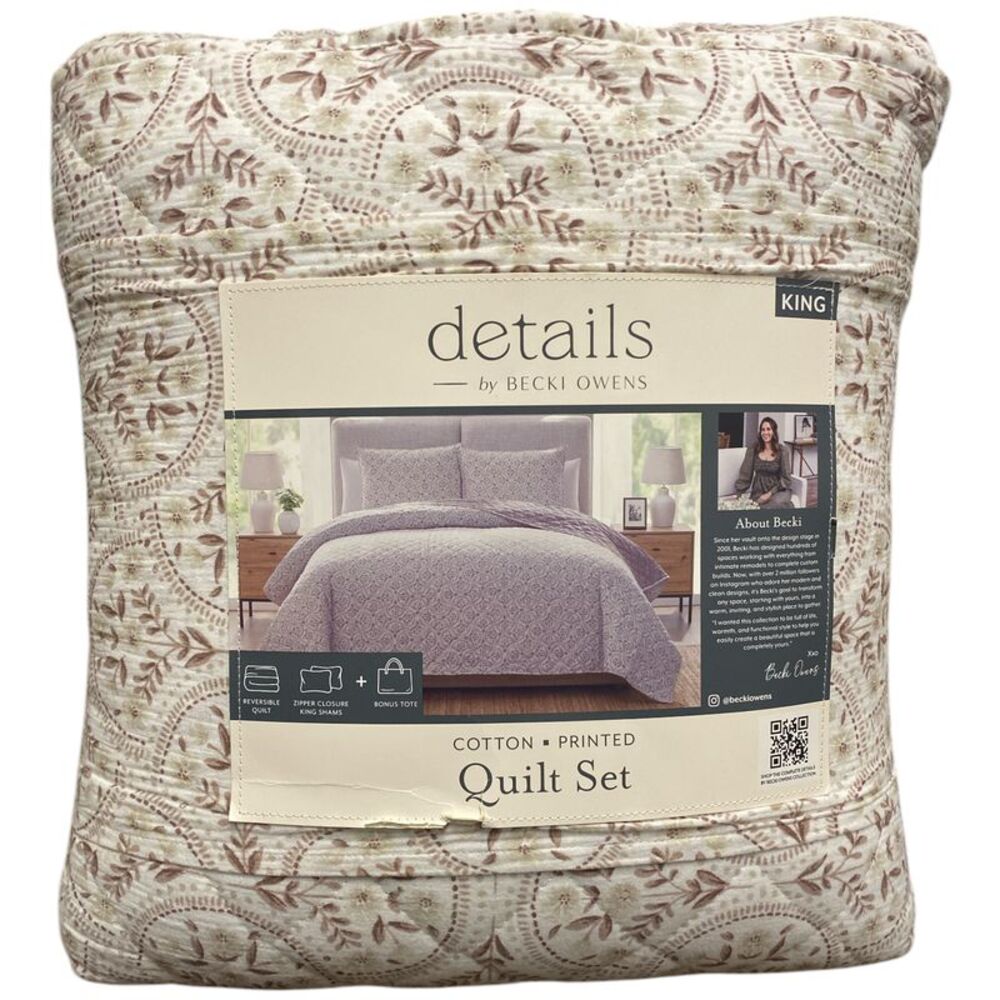 details by Becki Owens Cotton Gauze Quilt Set, 3 Piece, King - Trellis